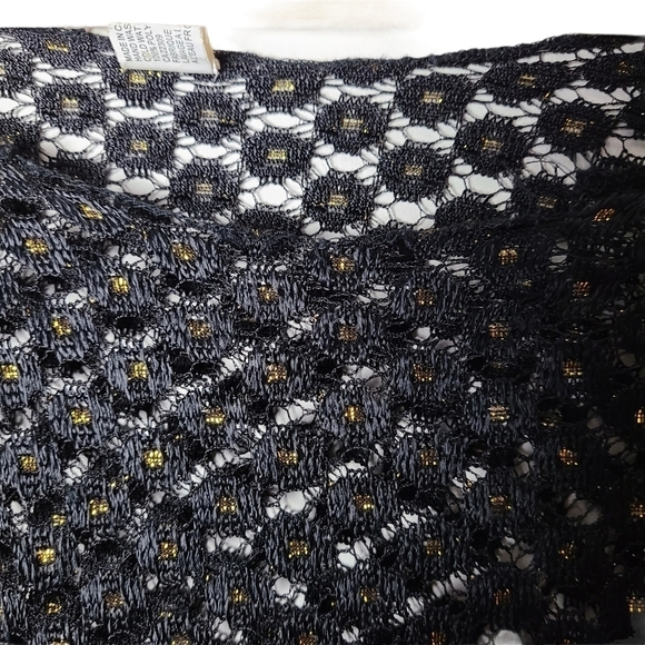 Black yellow knitted ponchos long string - Picture 5 of 7